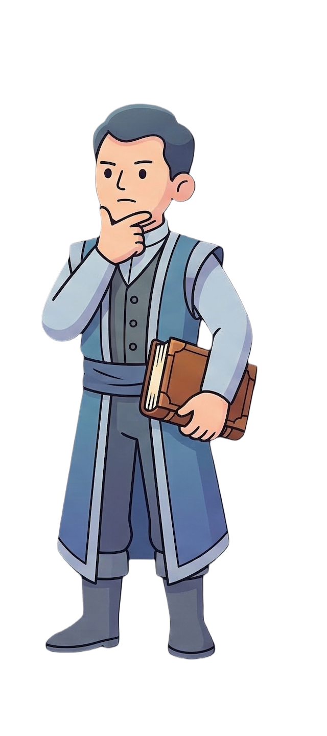 Strategist, the Melancholic character, considering evidence